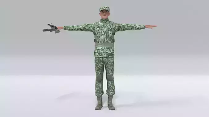 laos Russian Mercenary Low-poly 3D model