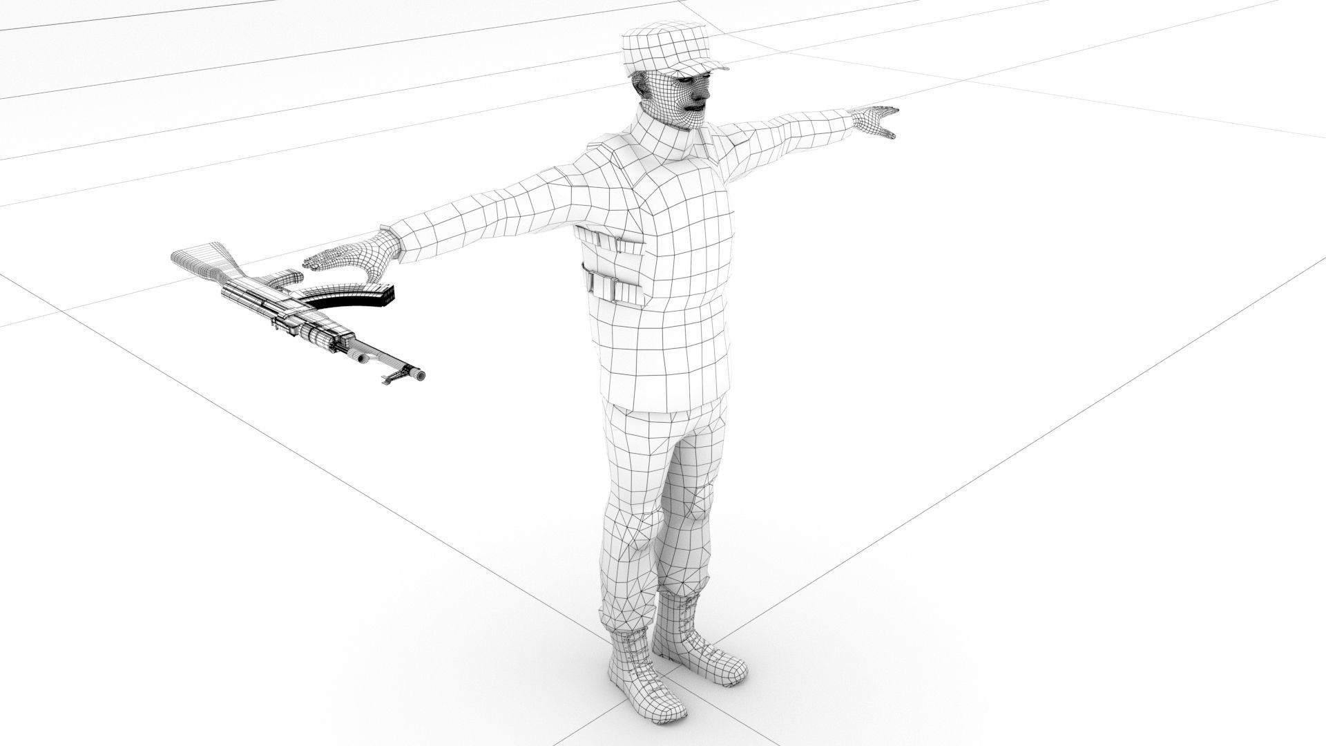 laos Russian Mercenary Low-poly 3D model_7