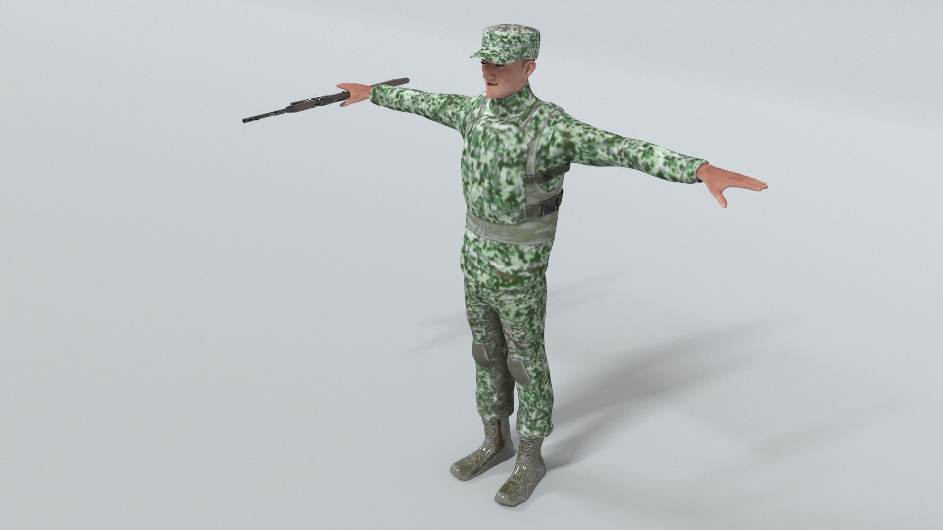 laos Russian Mercenary Low-poly 3D model_2