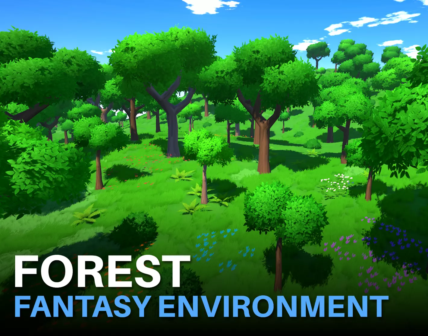 Forest - Stylized Fantasy Environment Low-poly 3D model_0