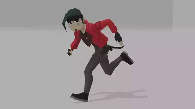 Lowpoly PSX character with Rig - Ryo