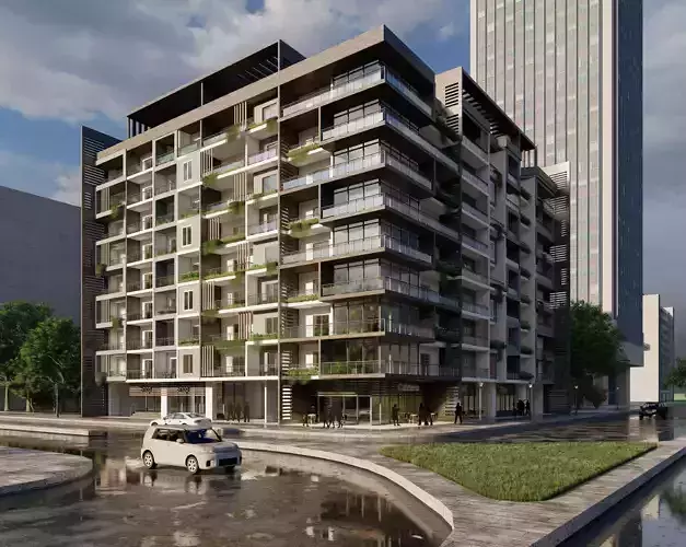 Modern Residential building with plans