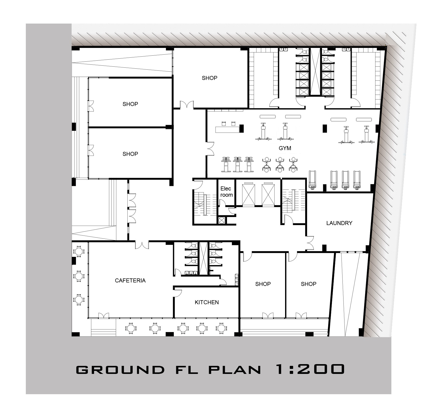 Modern Residential building with plans 3D model_6