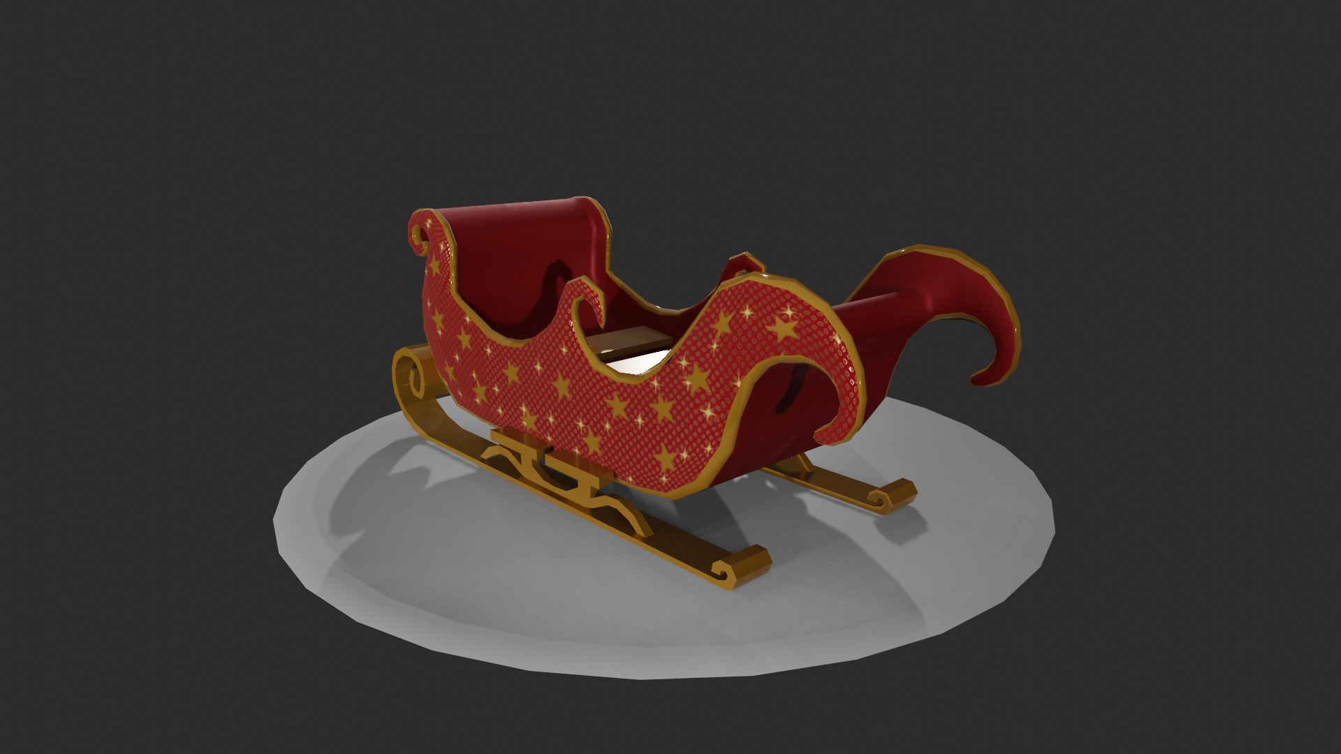 READY TO USE CHRISTMAS SLEIGH Low-poly 3D model_23