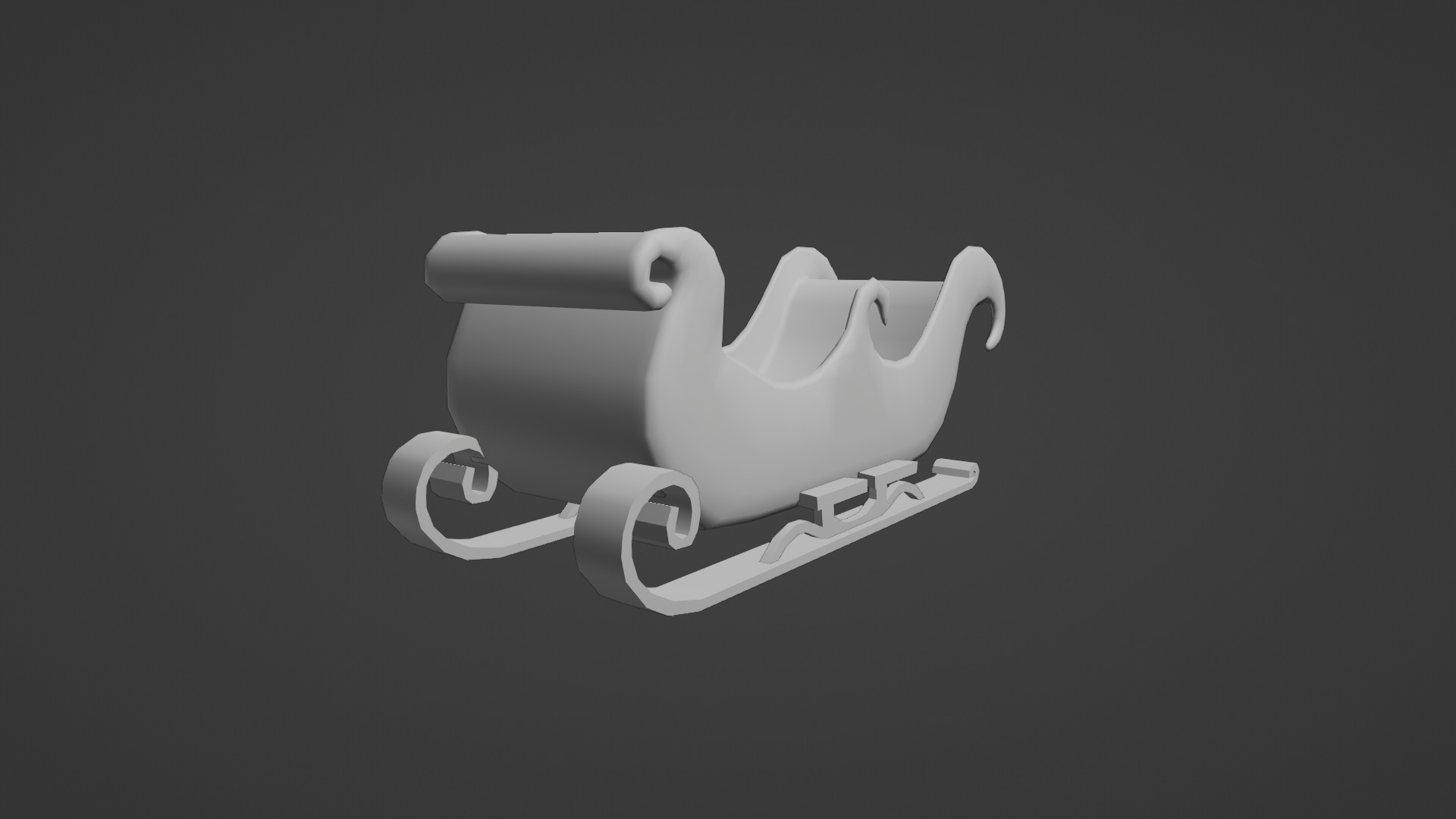 READY TO USE CHRISTMAS SLEIGH Low-poly 3D model_25