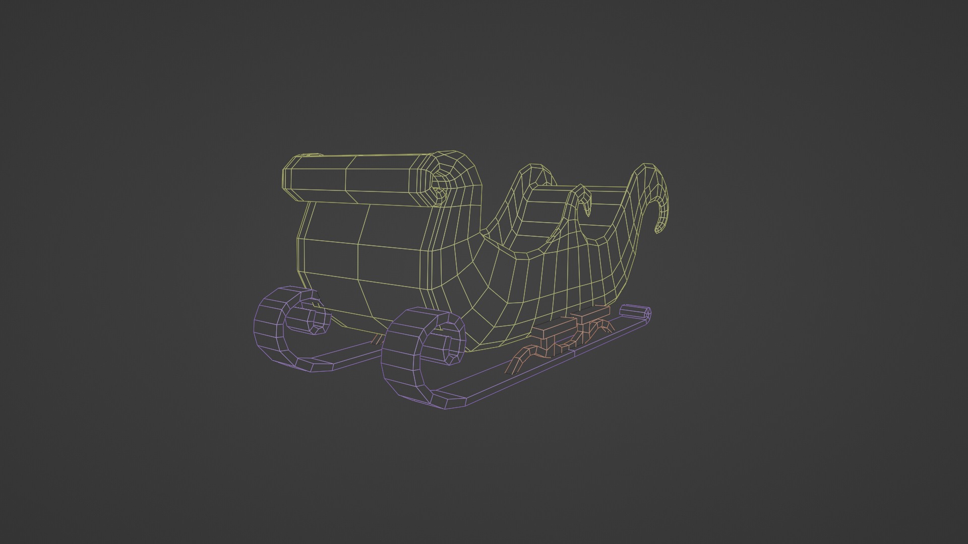 READY TO USE CHRISTMAS SLEIGH Low-poly 3D model_26