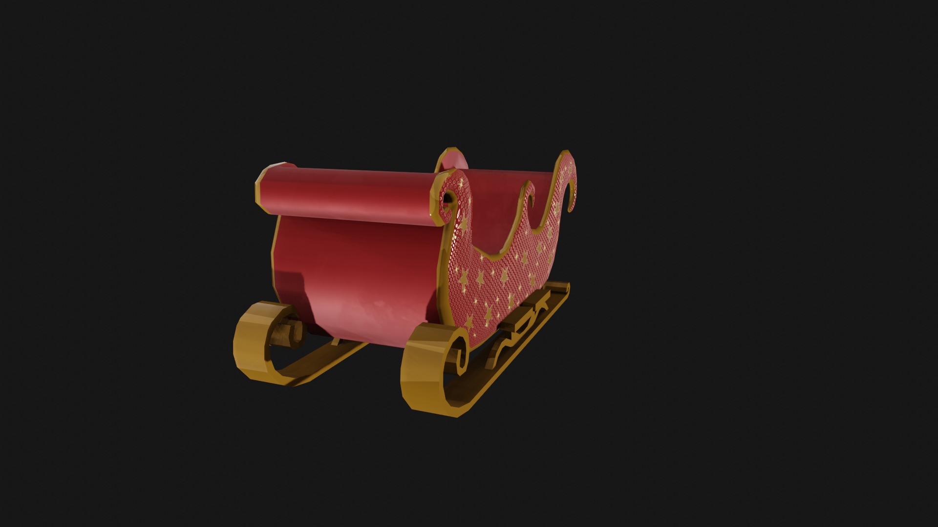 READY TO USE CHRISTMAS SLEIGH Low-poly 3D model_10
