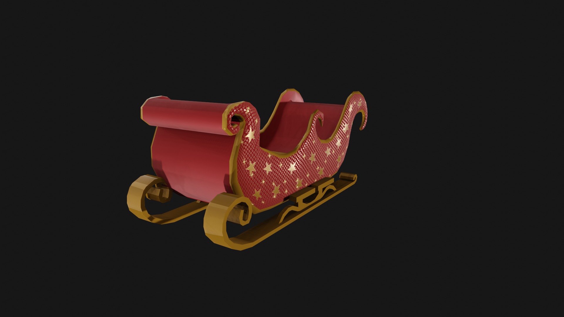 READY TO USE CHRISTMAS SLEIGH Low-poly 3D model_12