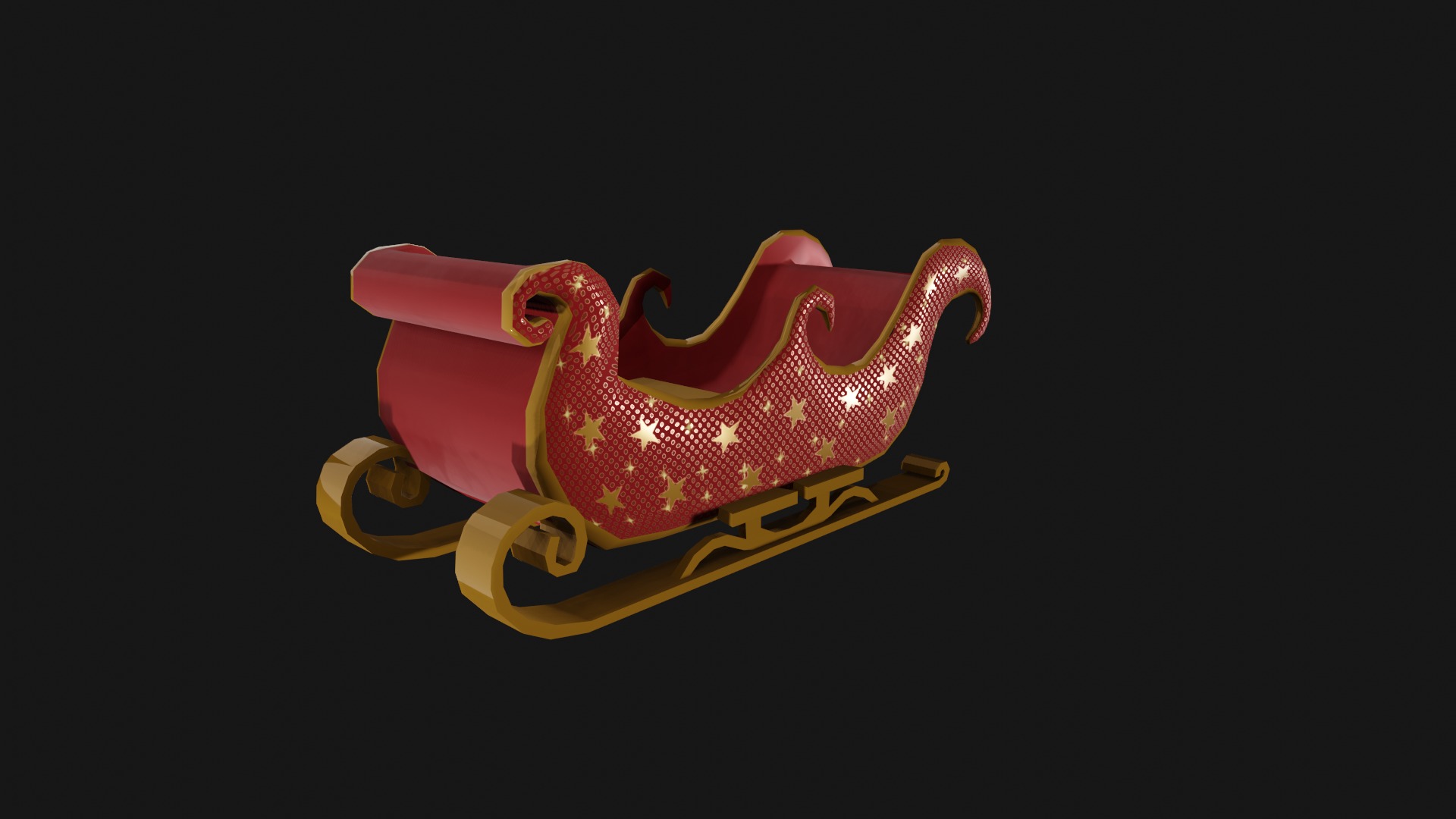 READY TO USE CHRISTMAS SLEIGH Low-poly 3D model_17