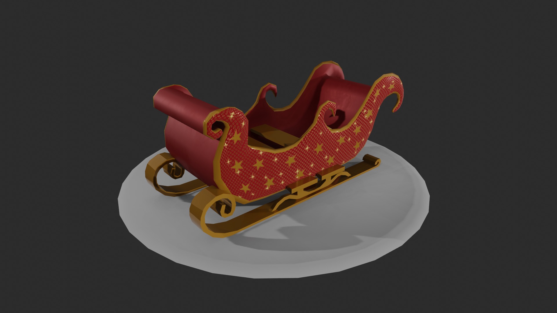 READY TO USE CHRISTMAS SLEIGH Low-poly 3D model_1