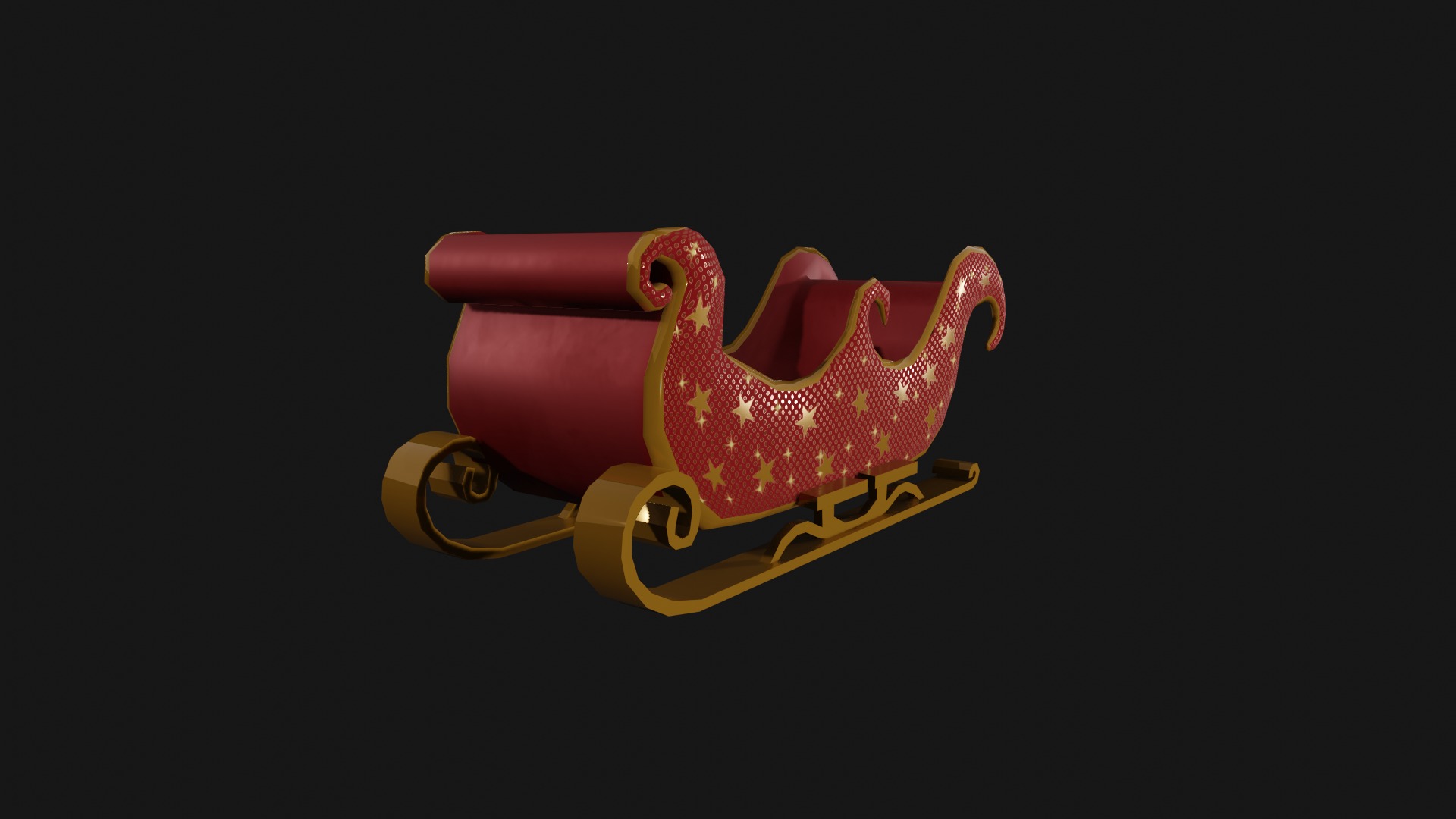 READY TO USE CHRISTMAS SLEIGH Low-poly 3D model_24