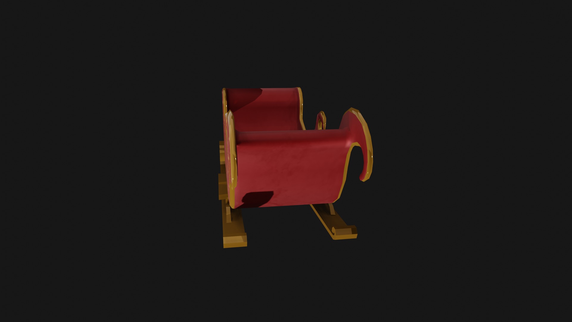 READY TO USE CHRISTMAS SLEIGH Low-poly 3D model_9