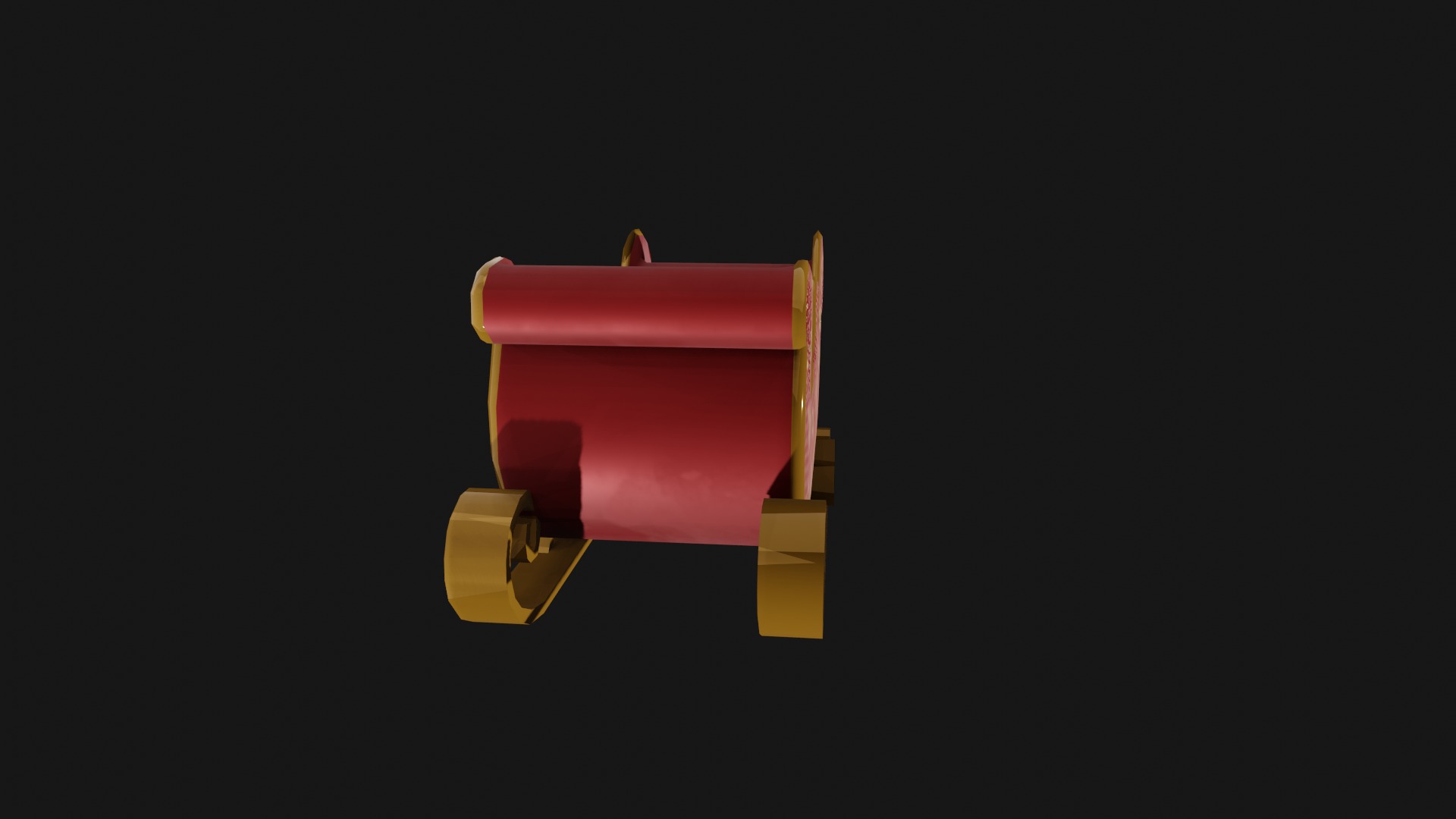 READY TO USE CHRISTMAS SLEIGH Low-poly 3D model_4