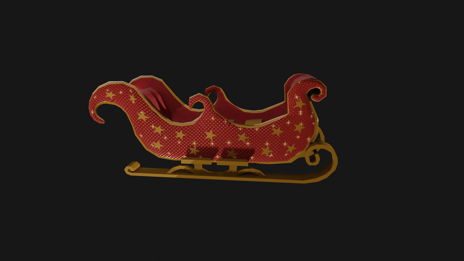 READY TO USE CHRISTMAS SLEIGH Low-poly 3D model_14