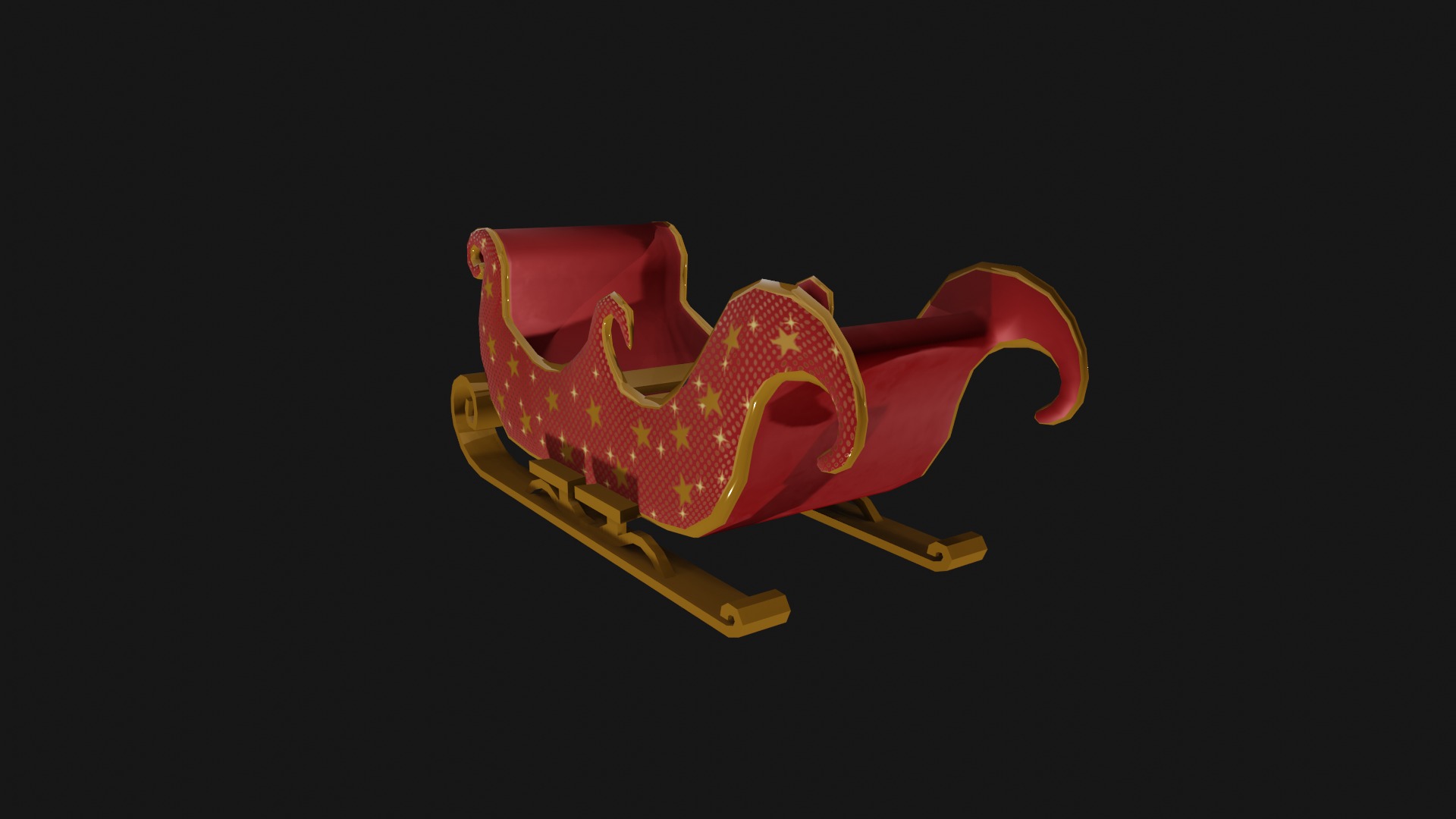 READY TO USE CHRISTMAS SLEIGH Low-poly 3D model_21