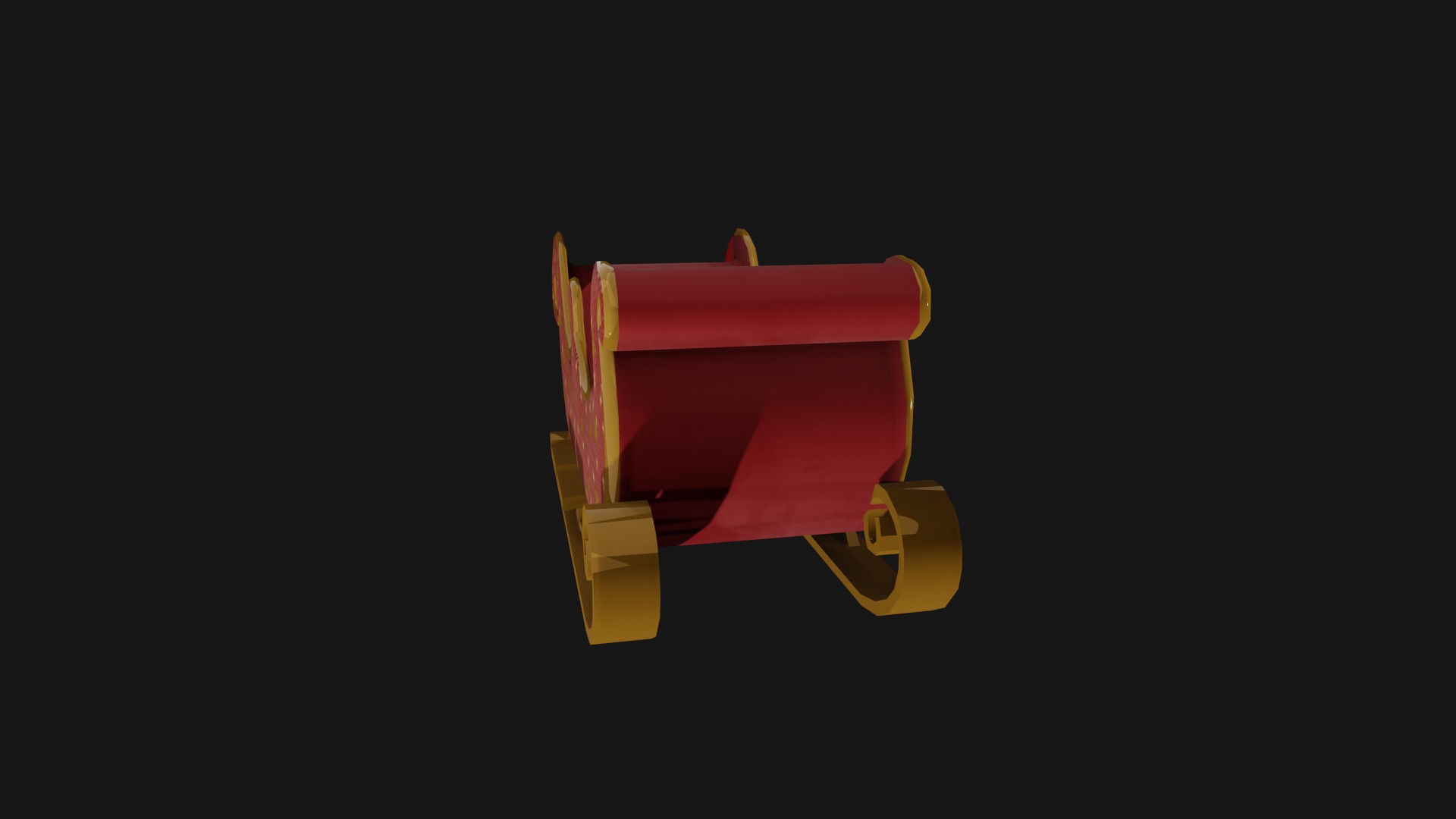 READY TO USE CHRISTMAS SLEIGH Low-poly 3D model_8