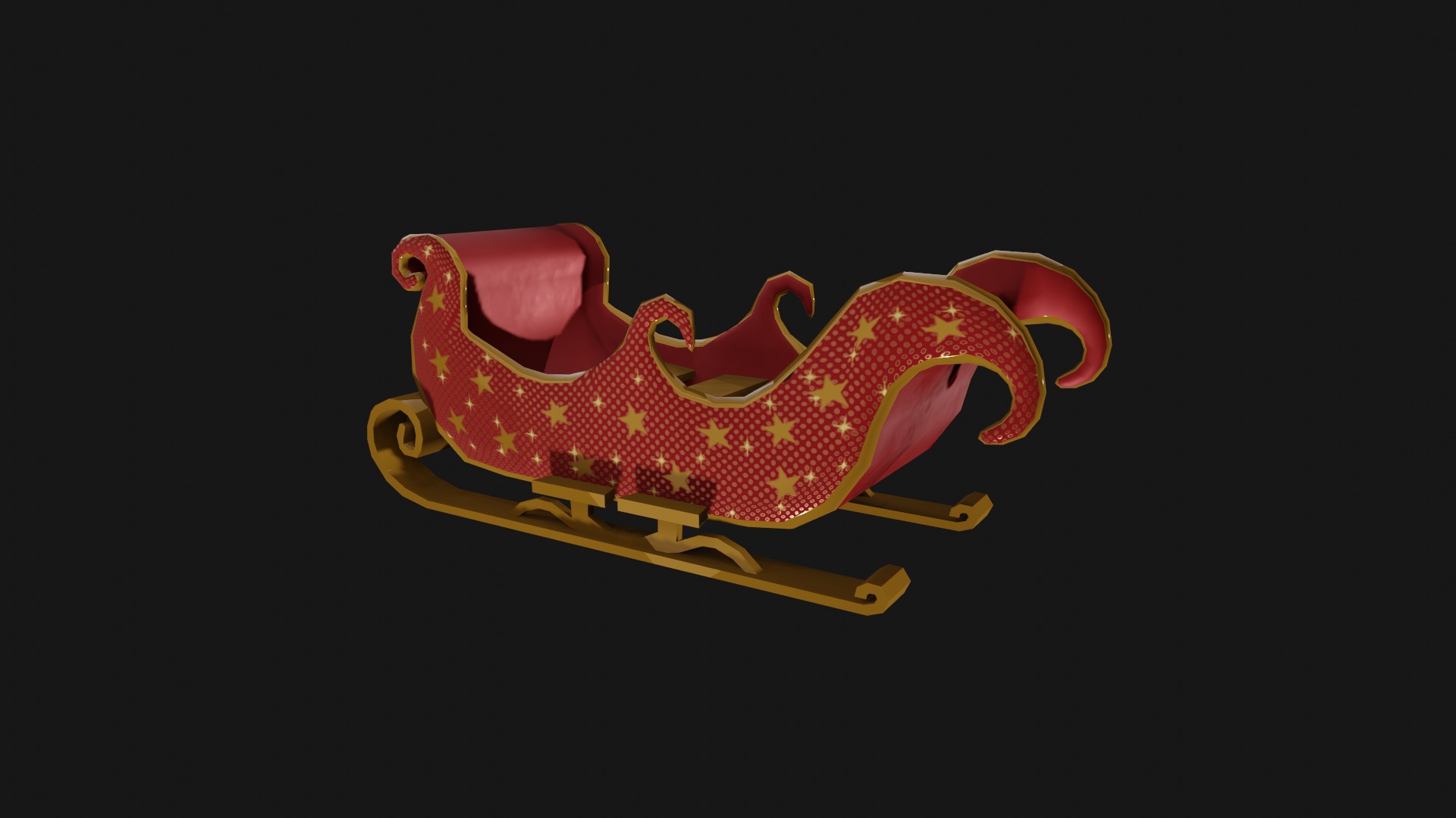 READY TO USE CHRISTMAS SLEIGH Low-poly 3D model_18