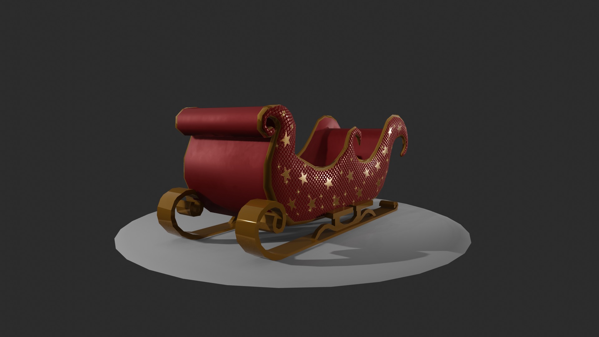 READY TO USE CHRISTMAS SLEIGH Low-poly 3D model_22