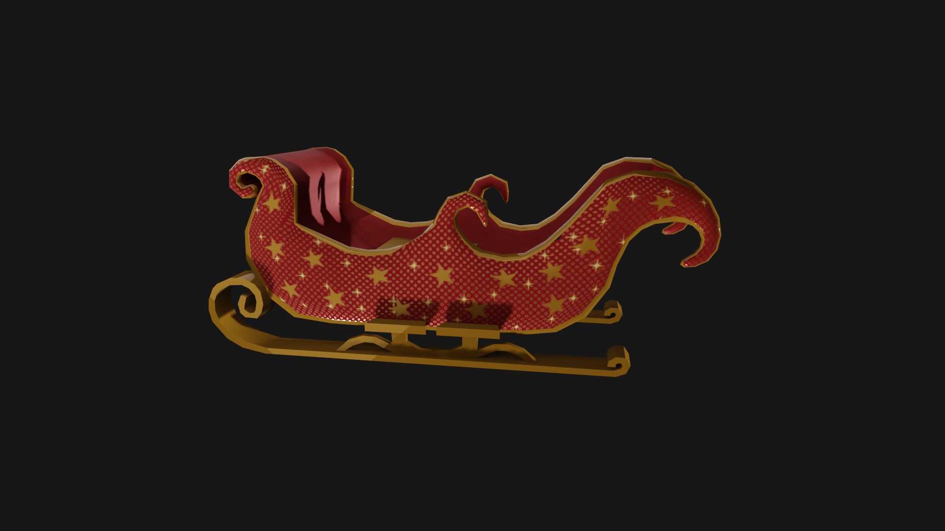 READY TO USE CHRISTMAS SLEIGH Low-poly 3D model_19