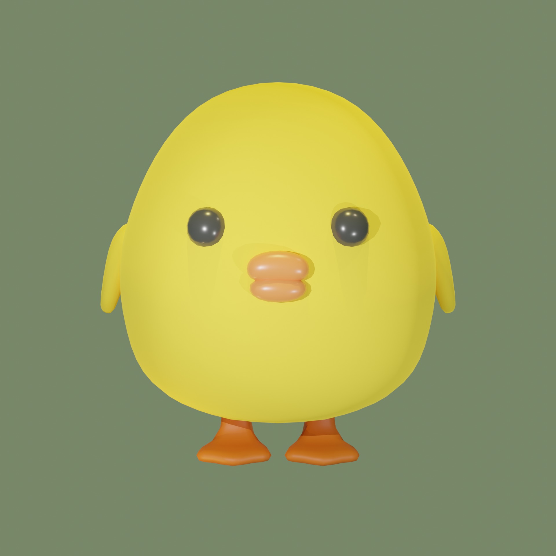 Rigged Duck Cartoon Character Low-poly 3D model_1