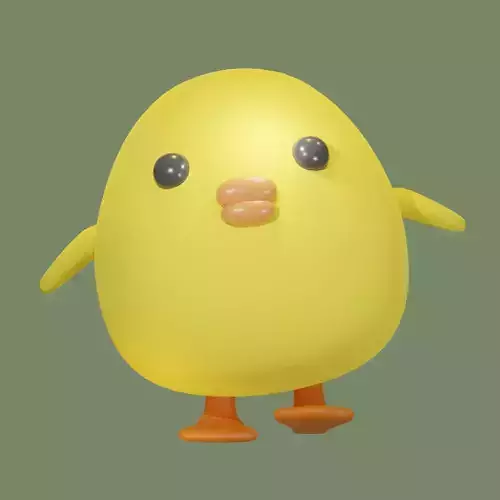 Rigged Duck Cartoon Character Low-poly 3D model