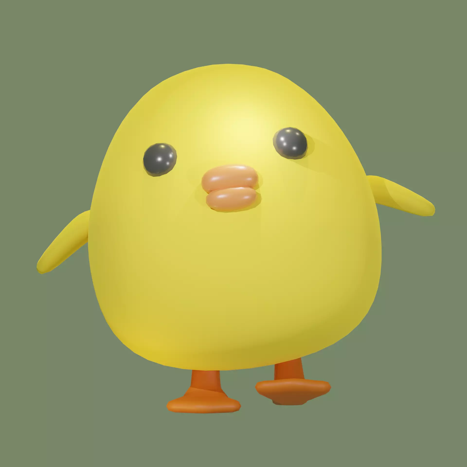Rigged Duck Cartoon Character Low-poly 3D model_0