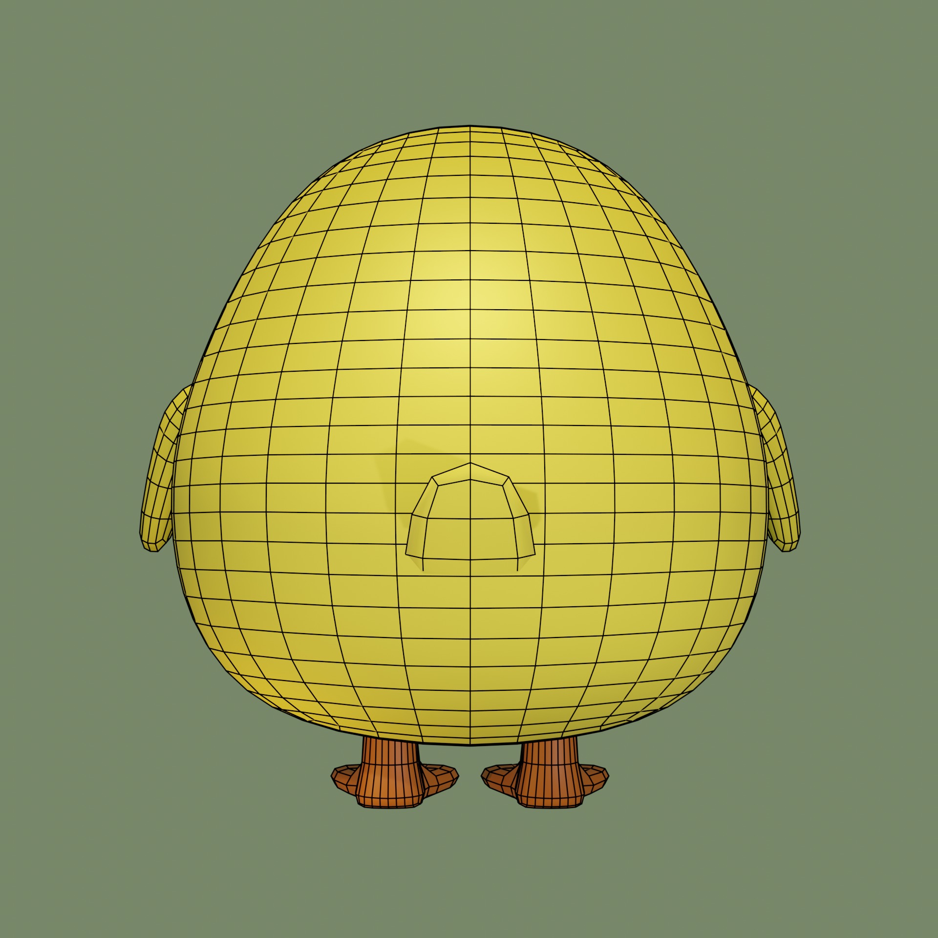 Rigged Duck Cartoon Character Low-poly 3D model_6