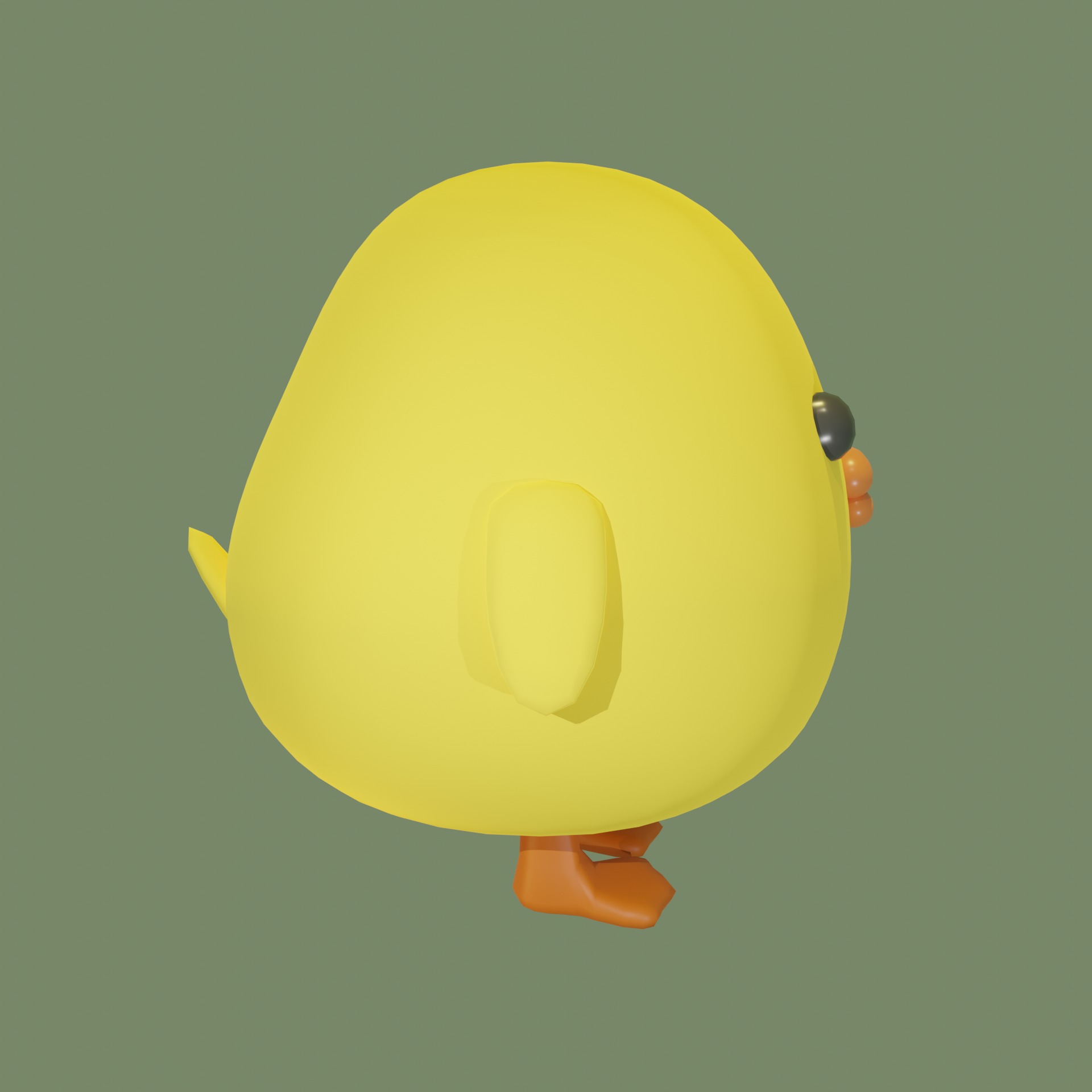 Rigged Duck Cartoon Character Low-poly 3D model_2