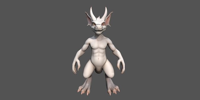 Dragon Rabbit Low-poly 3D model