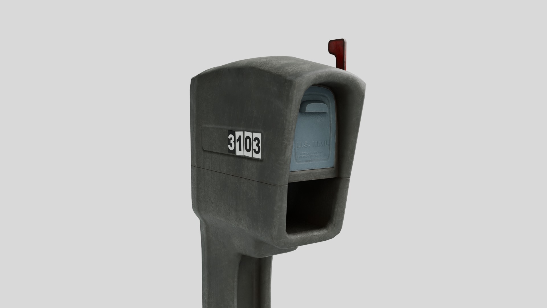 Plastic Mailbox with 4K Textures Low-poly 3D model_10