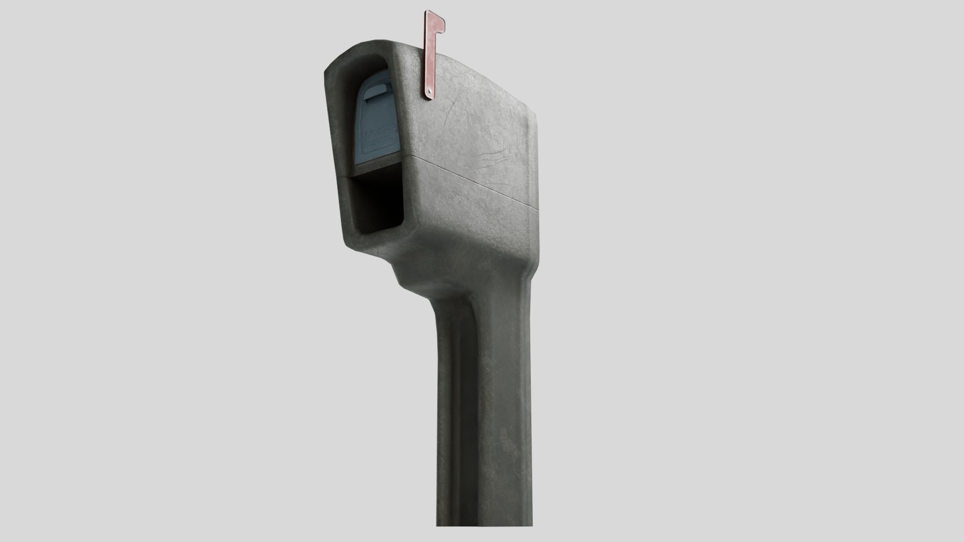 Plastic Mailbox with 4K Textures Low-poly 3D model_6