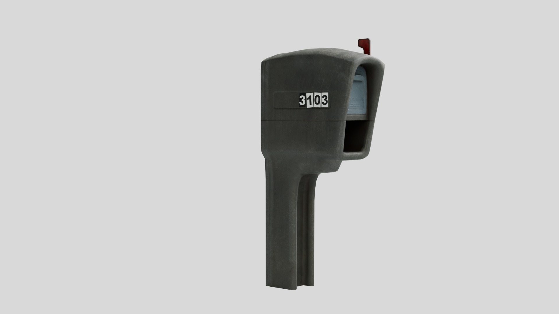 Plastic Mailbox with 4K Textures Low-poly 3D model_3