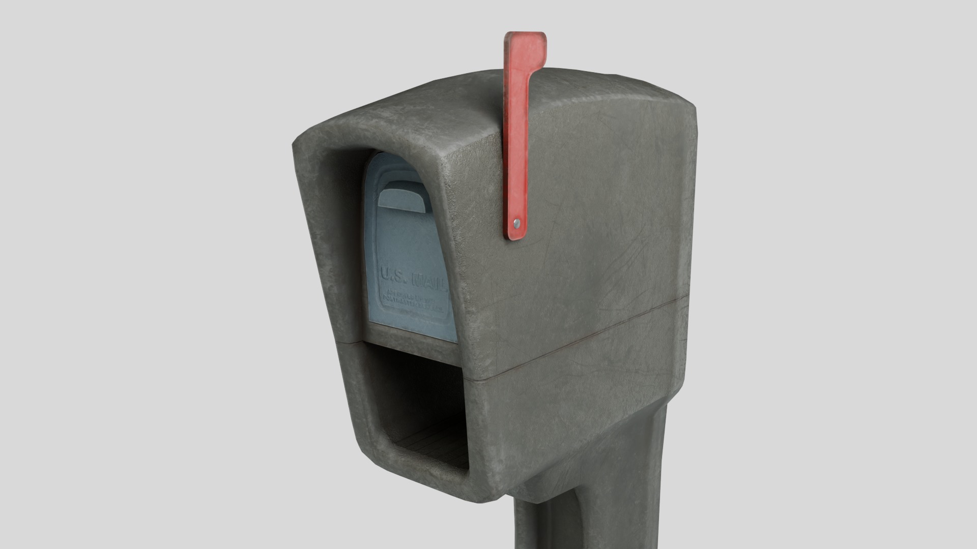 Plastic Mailbox with 4K Textures Low-poly 3D model_8