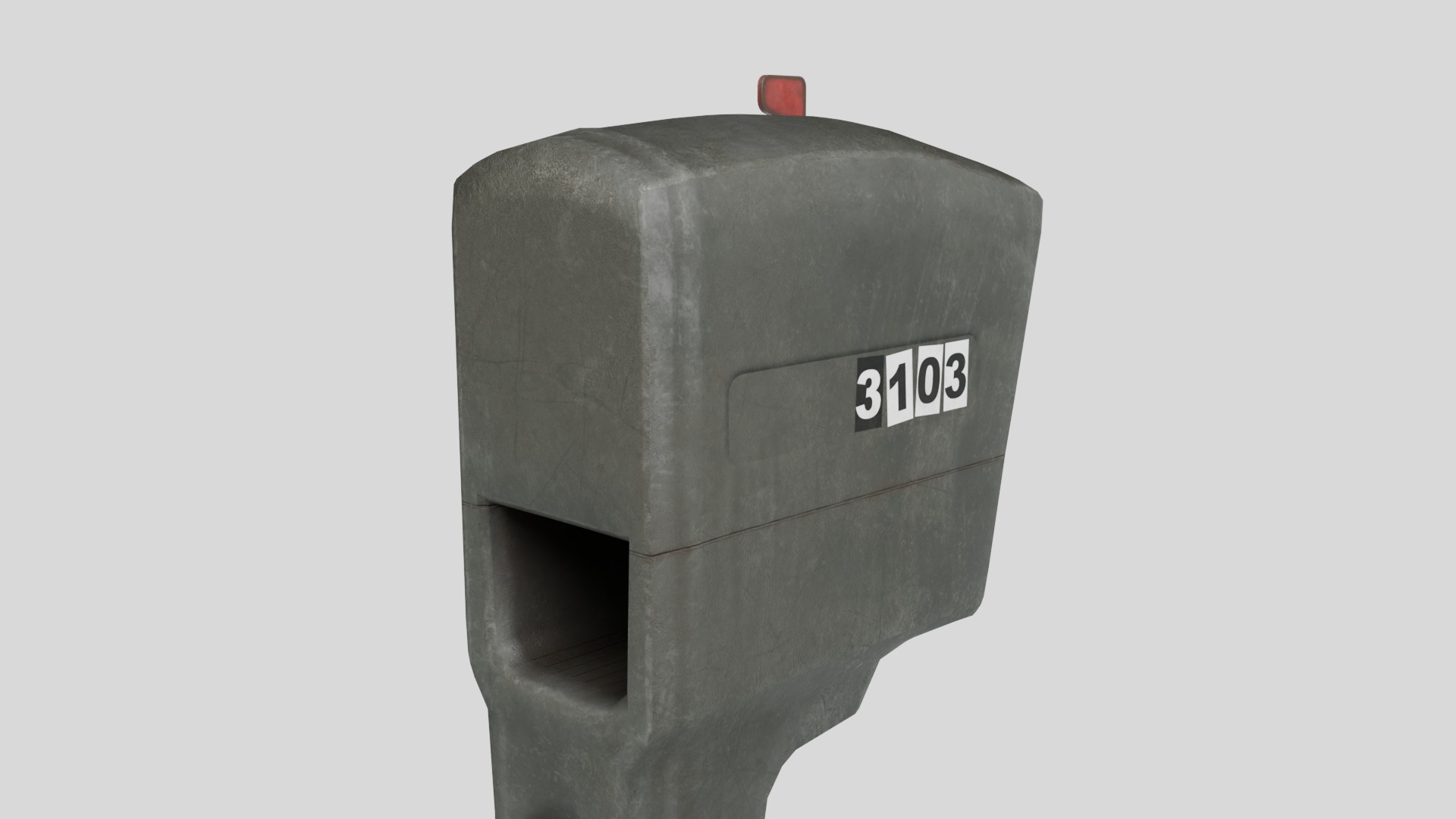 Plastic Mailbox with 4K Textures Low-poly 3D model_9