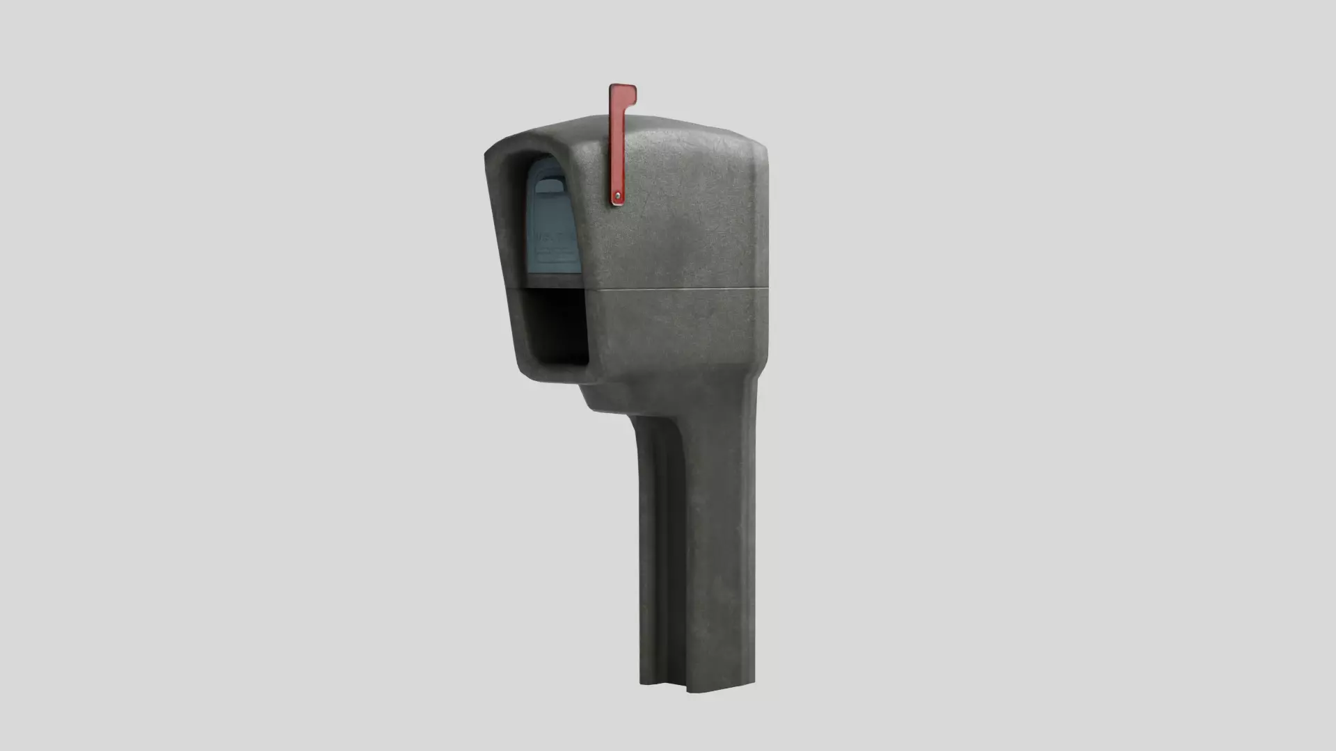 Plastic Mailbox with 4K Textures Low-poly 3D model_0