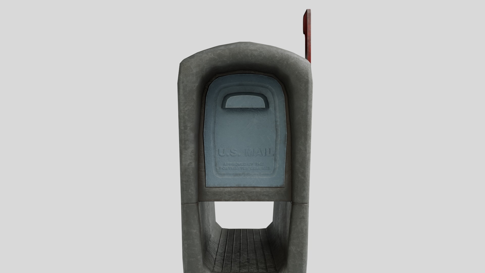 Plastic Mailbox with 4K Textures Low-poly 3D model_11