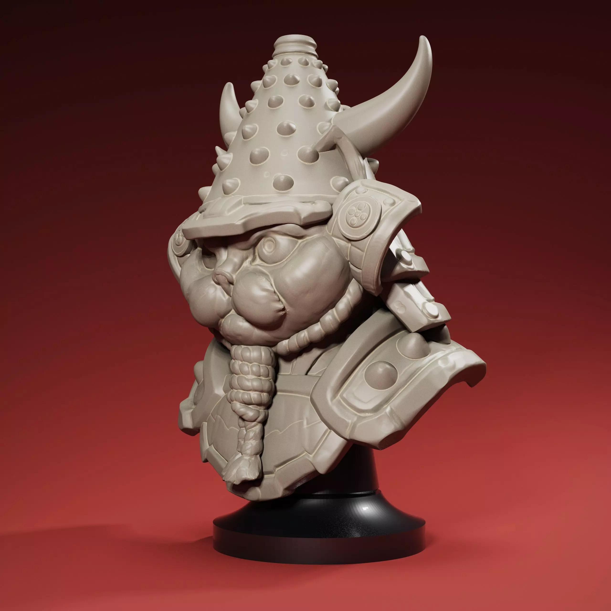 Cat Samurai Rook 3D print model