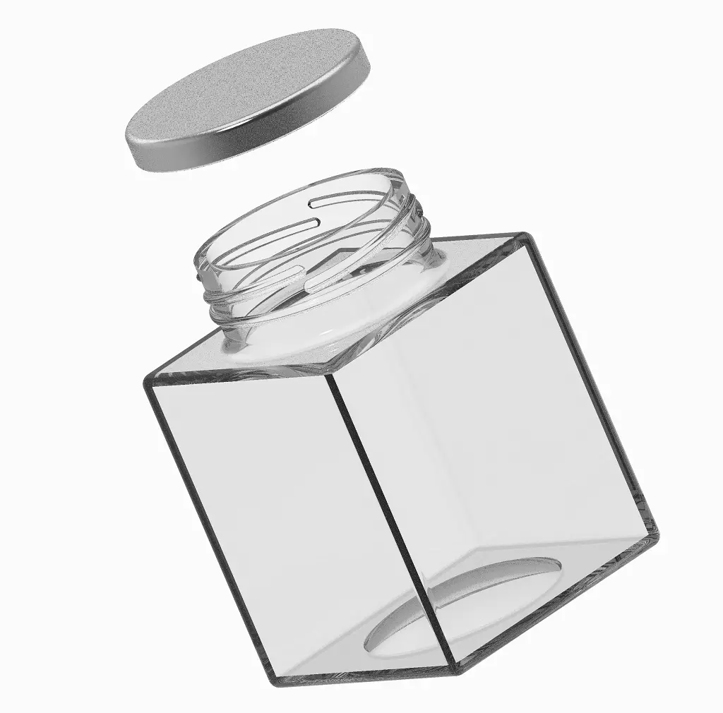 Square Kitchen Jar 3D print model_0