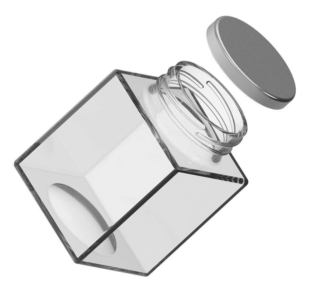 Square Kitchen Jar 3D print model_1