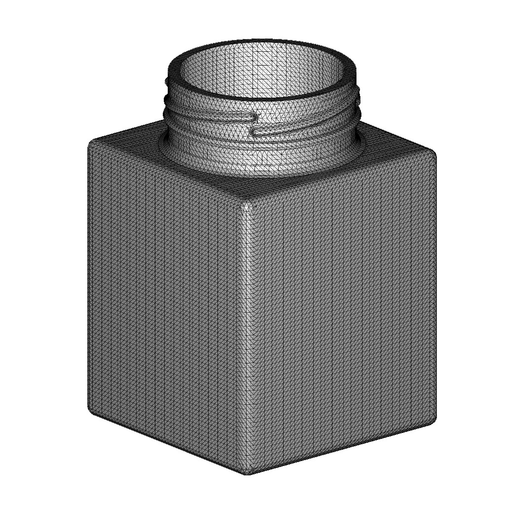 Square Kitchen Jar 3D print model_3