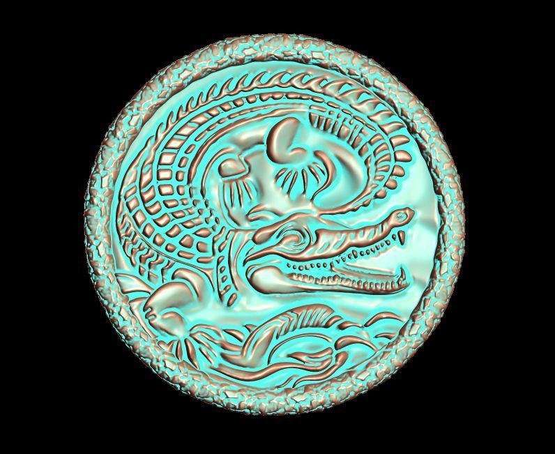 Crocodile Pendant 1  3D print model_12