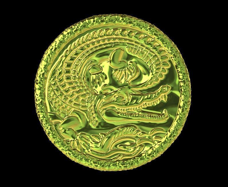Crocodile Pendant 1  3D print model_6