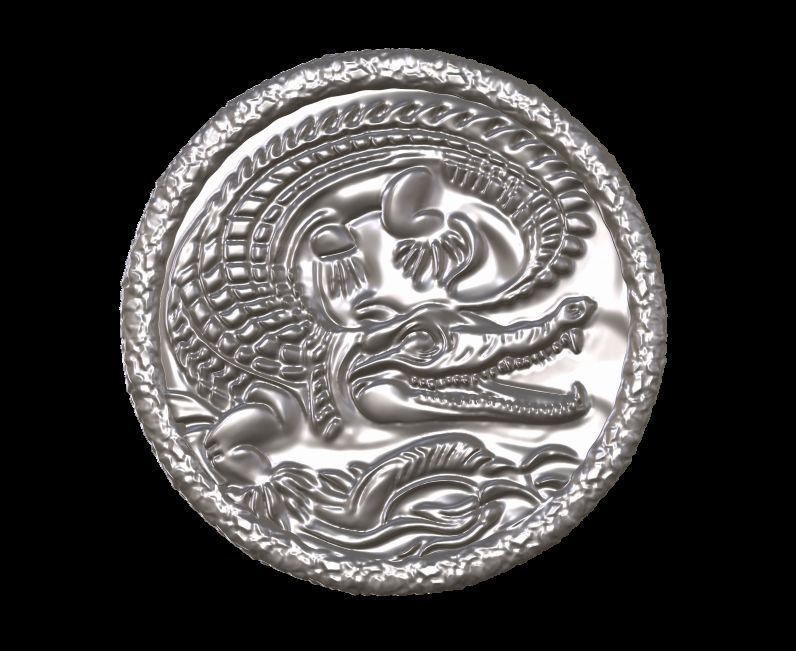 Crocodile Pendant 1  3D print model_16