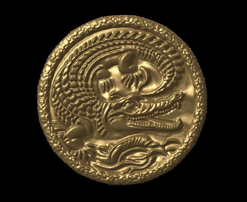 Crocodile Pendant 1  3D print model_7