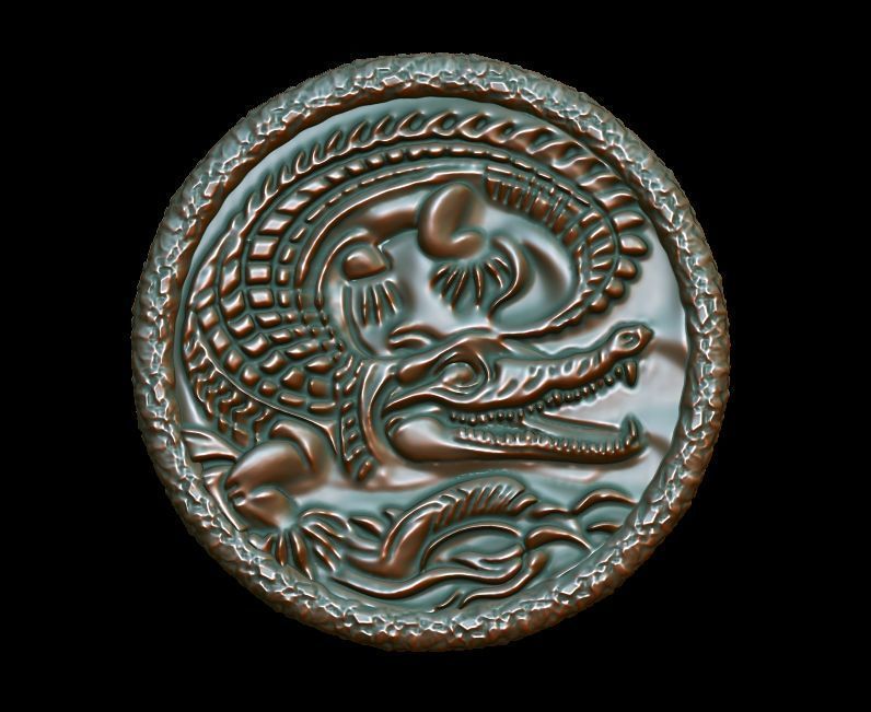 Crocodile Pendant 1  3D print model_11