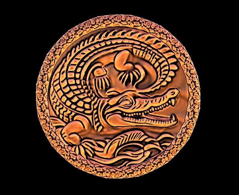 Crocodile Pendant 1  3D print model_13