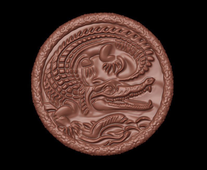 Crocodile Pendant 1  3D print model_4