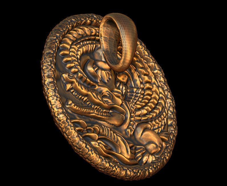 Crocodile Pendant 1  3D print model_10