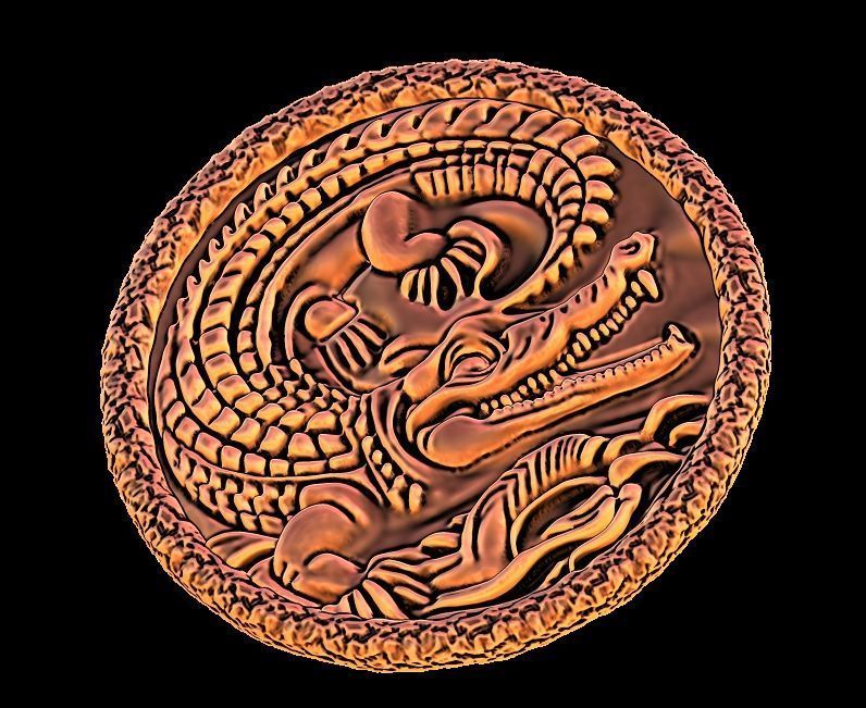 Crocodile Pendant 1  3D print model_15