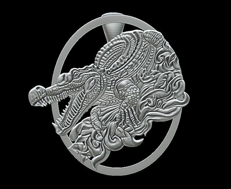 Crocodile Pendant 2 3D print model_18